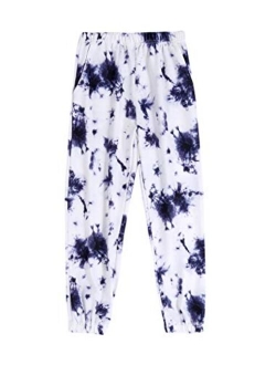 Kids Girls Tie Dye Joggers Comfort Loose Sweatpants High Waist Trouser