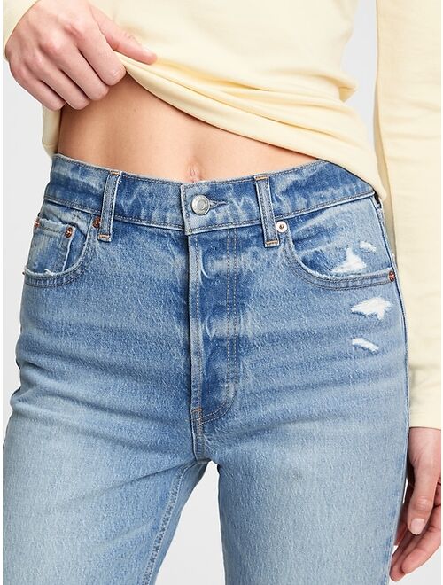 GAP High Rise Cheeky Straight Jeans With Washwell