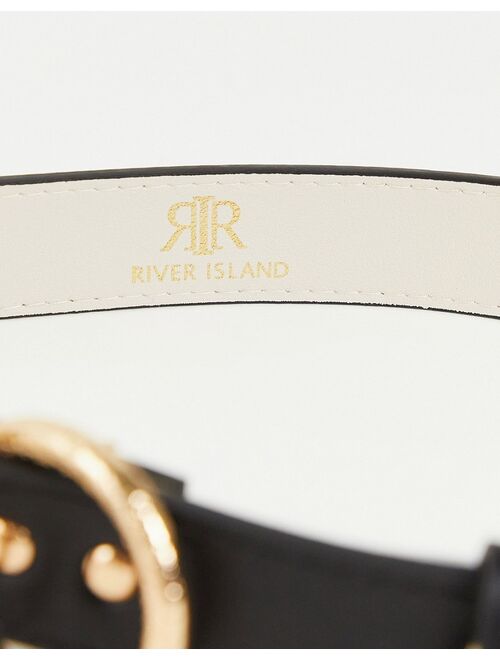 River Island double ring belt in black