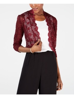 R & M Richards Scalloped Sequin Lace Bolero