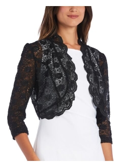 R & M Richards Scalloped Sequin Lace Bolero