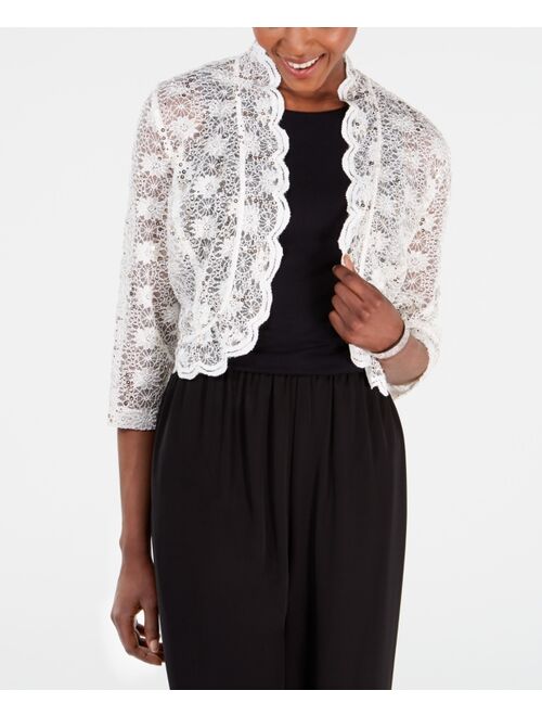 R&M Richards R & M Richards Scalloped Sequin Lace Bolero