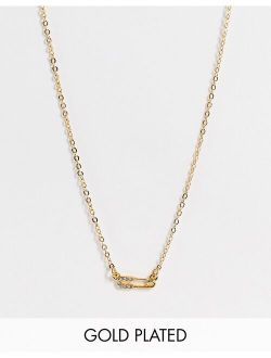 14k gold plated necklace with mini safety pin