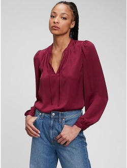 Splitneck Tie-Front Top