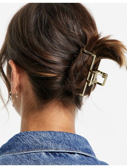 Topshop minimal cut out hair claw in gold