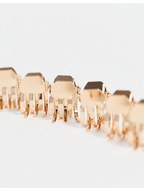 Asos Design pack of 6 mini hair claws in gold tone