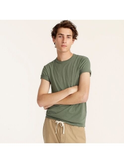 Garment-dyed slub cotton no-pocket T-shirt