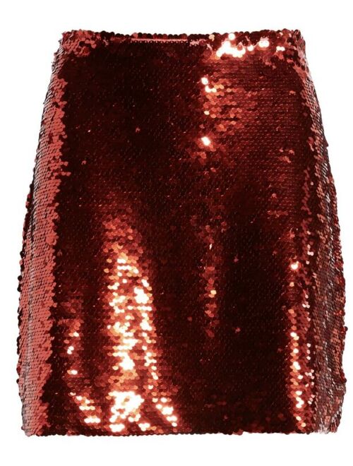 Leith Sequin Miniskirt RED LAVA / XXS  NEW NWT Holiday! Christmas New Years!