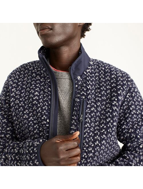 J.Crew Nordic sherpa-fleece full-zip patterned jacket