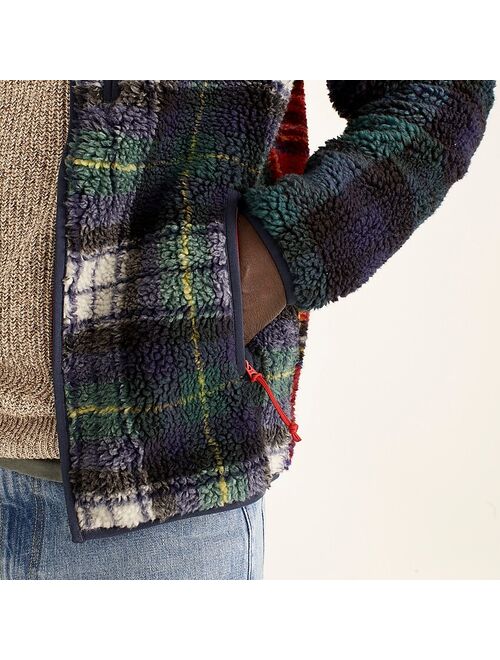 J.Crew Nordic sherpa-fleece full-zip jacket in mixed plaid