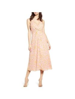 NWT Leith Midi Dress in Pink Lemonade Ditsy Print