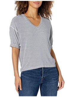 Women's Stripe Roll Sleeve Tee