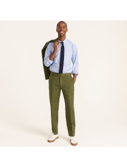 Garment-dyed cotton-linen chino suit pant