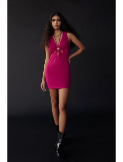 UO Aster Cutout V-Neck Mini Dress