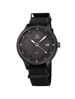 JX147 Mens Designer Watch Comfortable Silicone Strap, Print Dial, Polished Bezel, Date Window, Quartz Movement - Casual Sport Design