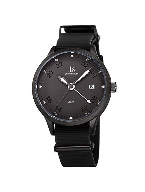 Joshua & Sons Joshua & Son’s JX147 Men’s Designer Watch – Comfortable Silicone Strap, Print Dial, Polished Bezel, Date Window, Quartz Movement - Casual Sport Design