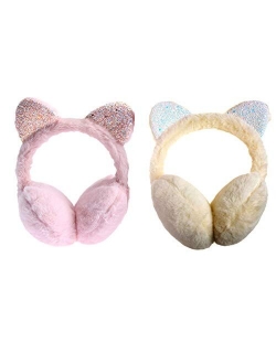 ZIIVARD Ear Muffs for Girl Women Winter Ear Warmers Cute Furry Plush Headband Earmuff