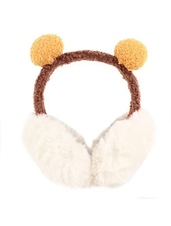 Meyaus Women Winter Warm Plush Earmuff Foldable Hamburger Ear Muffs Ear Warmers