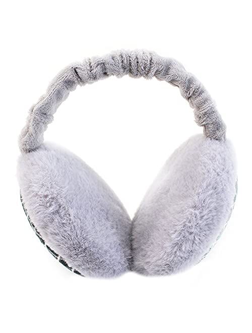 Meyaus Women Winter Warm Plush Earmuff Foldable Hamburger Ear Muffs Ear Warmers