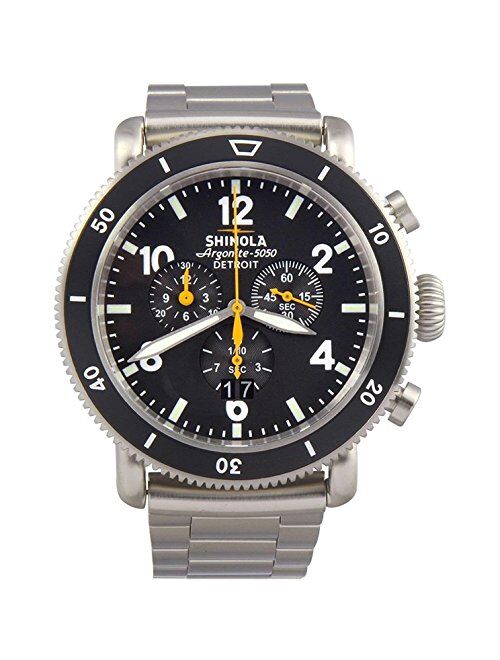 Shinola The Black Blizzard Stainless Steel Mens Watch S0100118 Quartz Movement