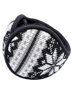 LerBen Winter Earmuff Woolen Yarn Cable Knit Wrap around Ear Muffs Ear Warmers