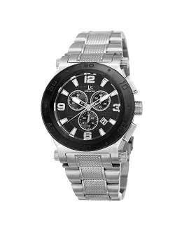 Men's Chronograph Watch - 3 Multifunction Subdials with Date Window on Textured Alloy Bracelet - JX104