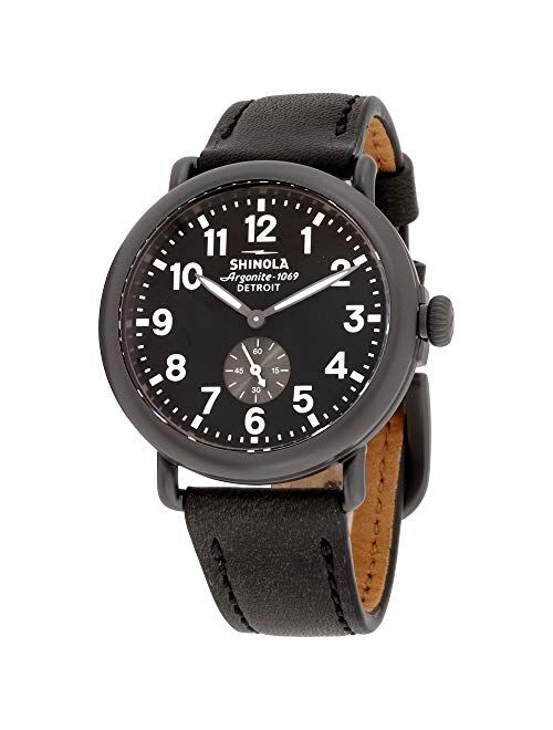 Shinola 41mm Black Dial a PVD Gunmetal Case and a Black Grizzly Stap.