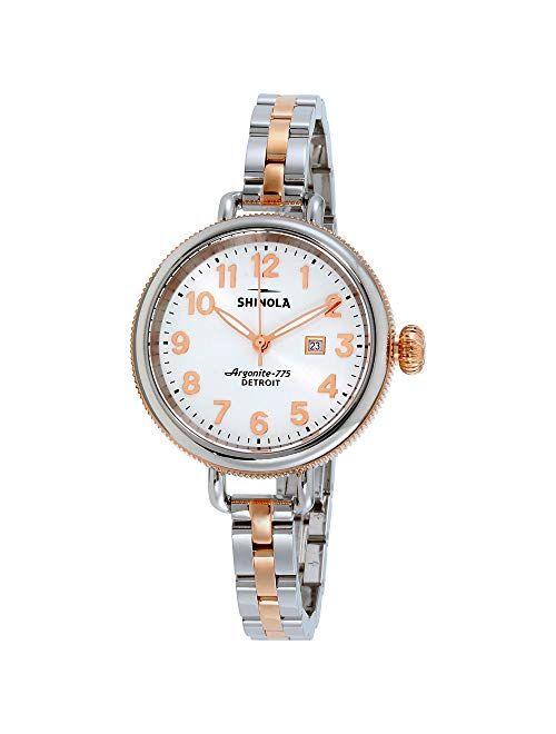 Shinola Detroit Women's The Birdy 34mm - 20001100 Pearl White/Stainless Steel/Rose Gold