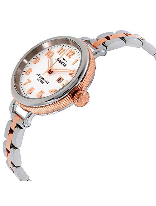 Shinola Detroit Women's The Birdy 34mm - 20001100 Pearl White/Stainless Steel/Rose Gold