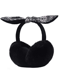 Felice Ann Unisex Winter Warm Faux Fur Plush Earmuffs Foldable Ear Muffs Ear Warmers