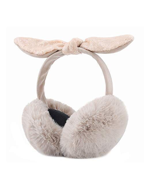 Felice Ann Unisex Winter Warm Faux Fur Plush Earmuffs Foldable Ear Muffs Ear Warmers