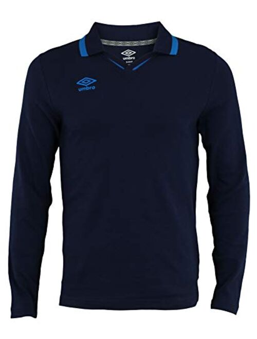 Umbro Mens Johnny Collar Cotton Long Sleeve Jersey Shirt