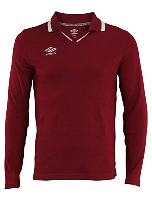 Umbro Mens Johnny Collar Cotton Long Sleeve Jersey Shirt