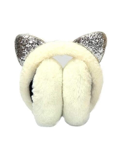 Zioyckl Earmuffs Ear Warmers For Women Faux Furry Foldable Winter Outdoor Ear Covers Headband Earwarmer for Cold Weather