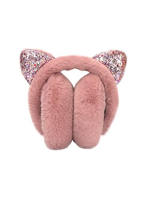 Zioyckl Earmuffs Ear Warmers For Women Faux Furry Foldable Winter Outdoor Ear Covers Headband Earwarmer for Cold Weather