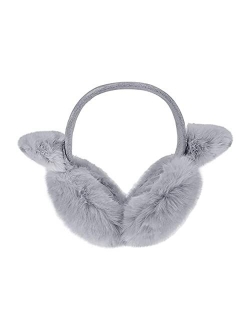 Warm Faux Furry Earmuffs Winter Cute Cat Kitten Ear Cover Outdoor Ear Warmer For Girls Women