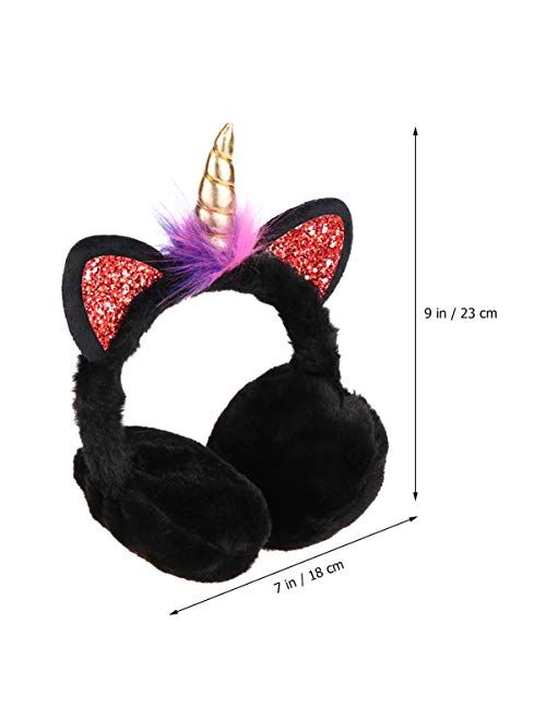 TENDYCOCO Unicorn Headband Winter Earmuffs Unicorn Ear Warmers Ear Covers for Cold Weather