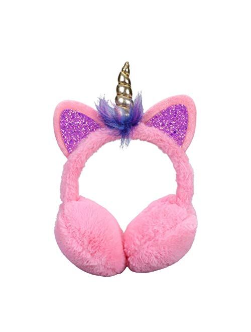 TENDYCOCO Unicorn Headband Winter Earmuffs Unicorn Ear Warmers Ear Covers for Cold Weather