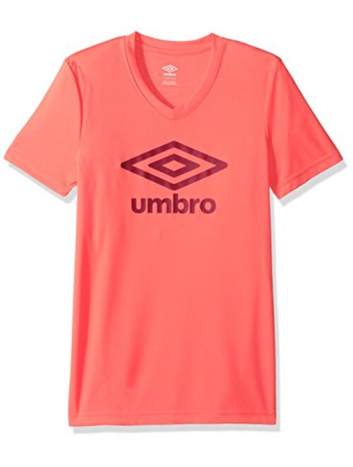 Umbro Girls Logo Climate Short Sleeve Tee