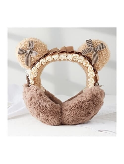 TYYLCZF Ear Muffs for Girls Winter Earmuffs Foldable Plush Earmuffs Female Warmth Cute Student Children Cartoon Ear Cover Ear Wrap Ear Warmer Adults and Children Can Wear