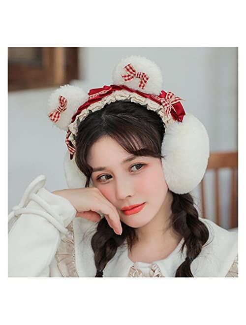 TYYLCZF Ear Muffs for Girls Winter Earmuffs Foldable Plush Earmuffs Female Warmth Cute Student Children Cartoon Ear Cover Ear Wrap Ear Warmer Adults and Children Can Wear