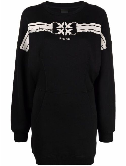 Pinko logo-print sweater dress