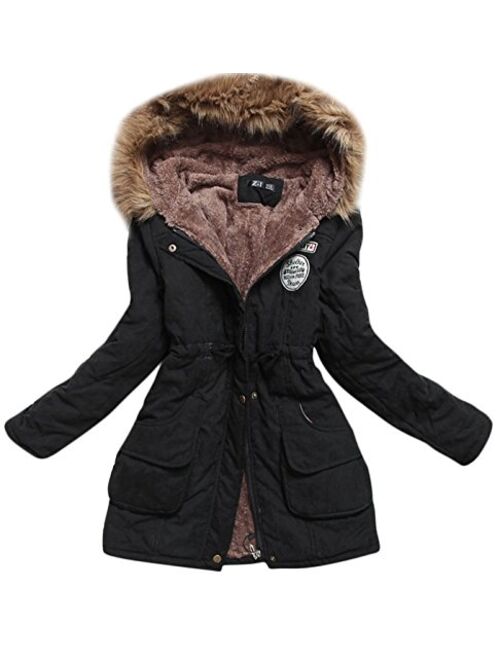 Aro Lora Womens Winter Warm Coat Hoodie Parkas Overcoat Fleece Outwear Jacket