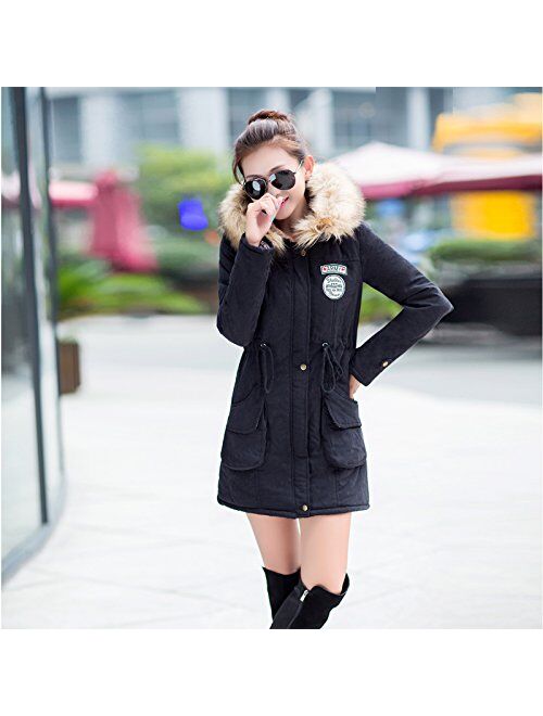 Aro Lora Womens Winter Warm Coat Hoodie Parkas Overcoat Fleece Outwear Jacket