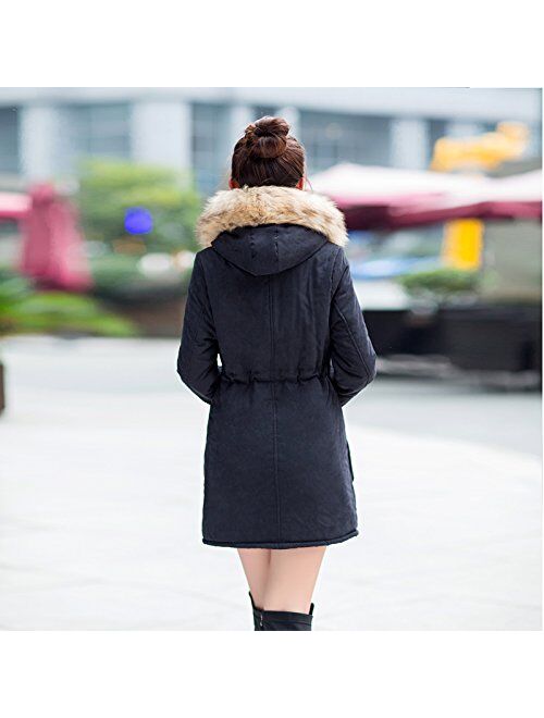 Aro Lora Womens Winter Warm Coat Hoodie Parkas Overcoat Fleece Outwear Jacket