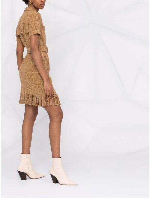 Pinko tweed fringed-edge dress