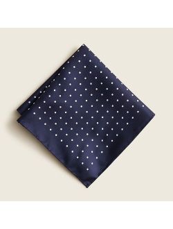 Italian silk pocket square in classic dot