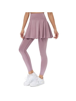 JOYSHAPER Skirted Leggings with Pockets for Women - Yoga Pants with Attached Skirt - Women's Tennis Skapri