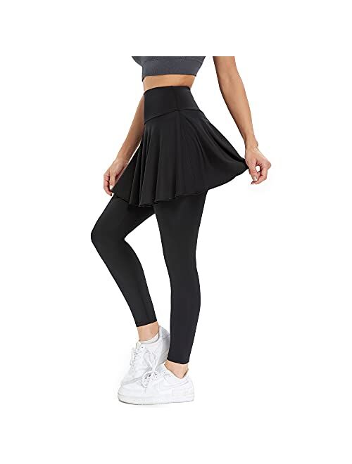 JOYSHAPER Skirted Leggings with Pockets for Women - Yoga Pants with Attached Skirt - Women's Tennis Skapri