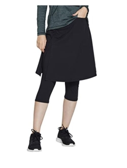 alvon Women Skirted Capri Leggings with Pockets Skirt Leggings for Women Golf Skirts with Leggings Cropped